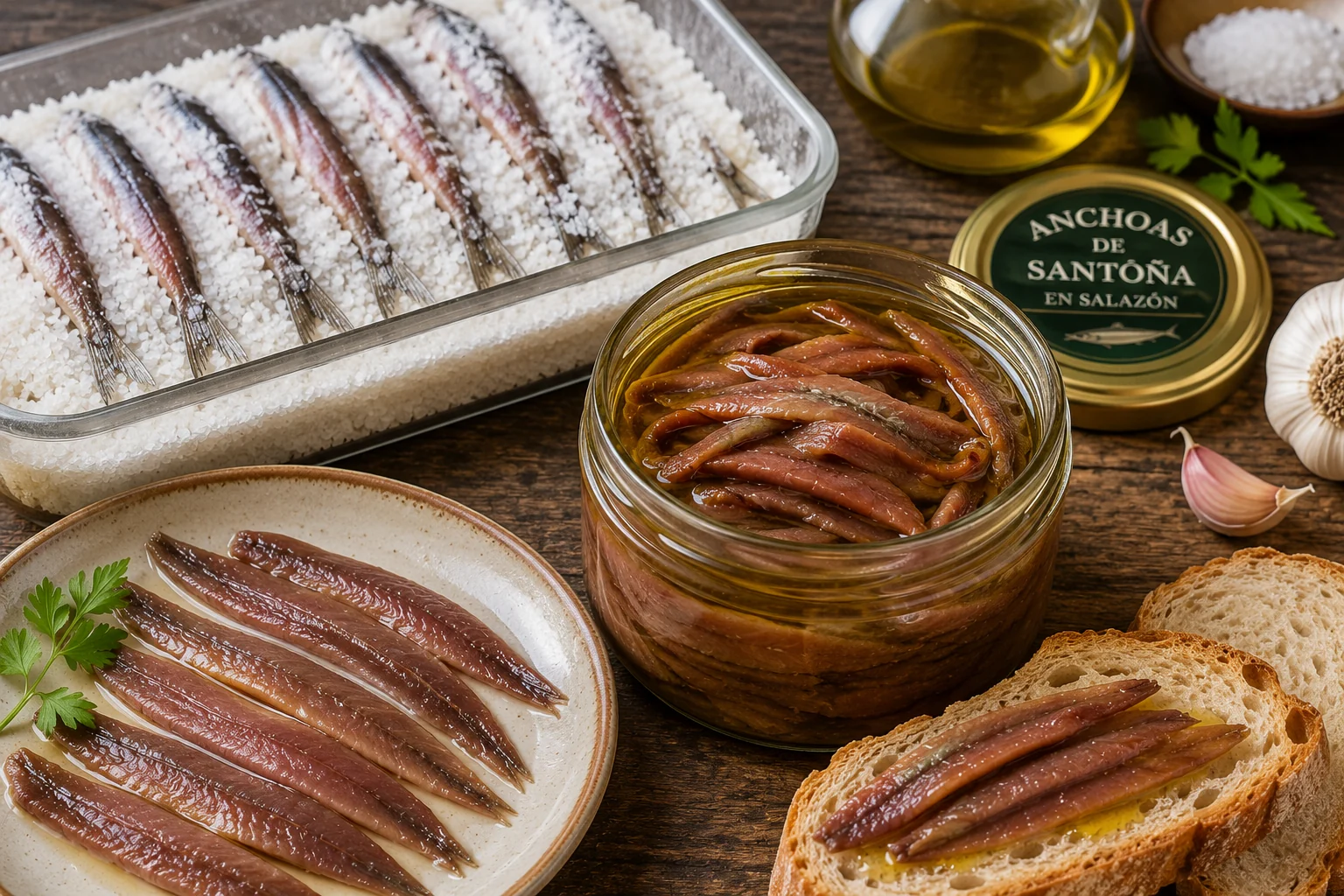 Anchoas de Santoña en salazón