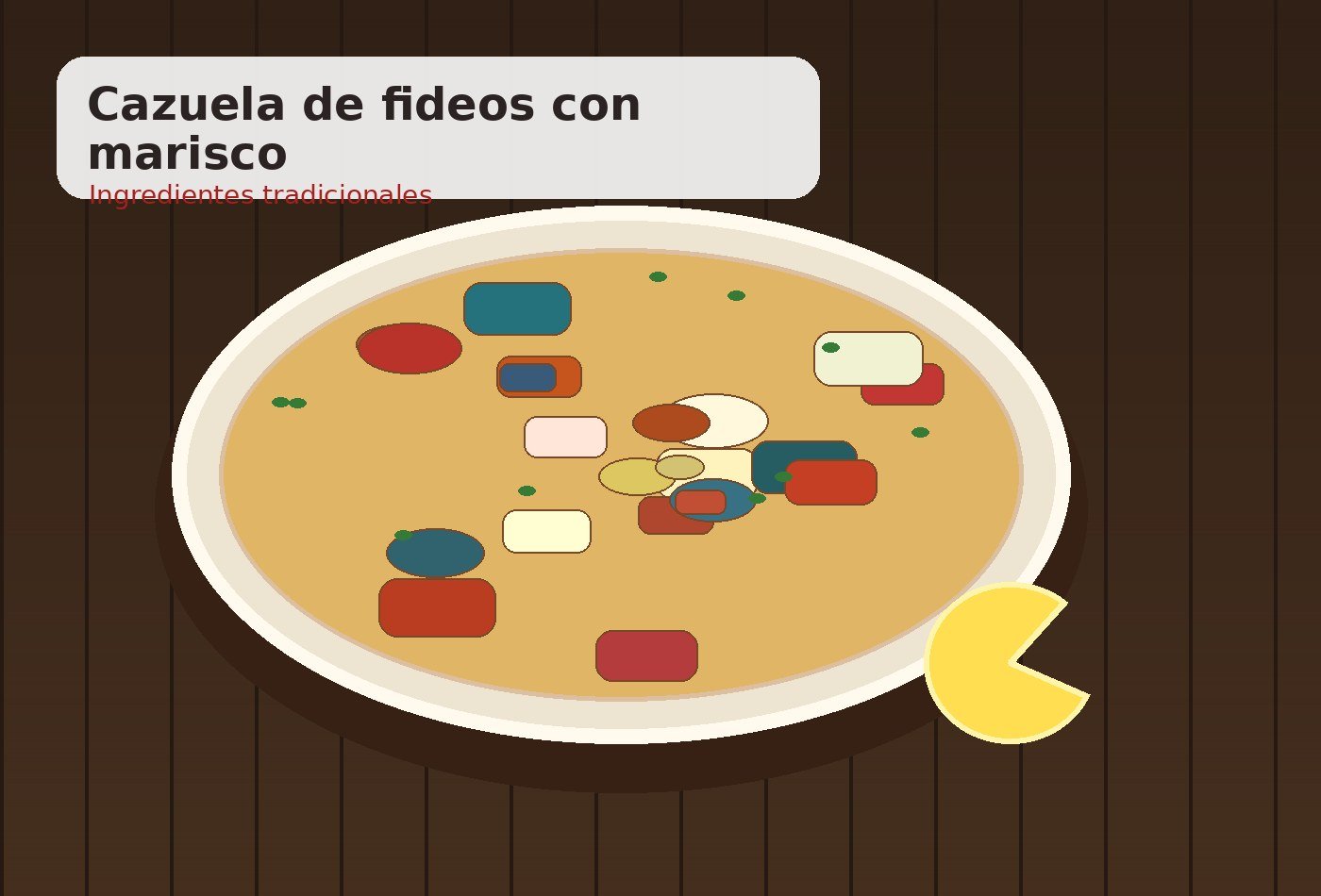 Ingredientes para Cazuela de fideos con marisco