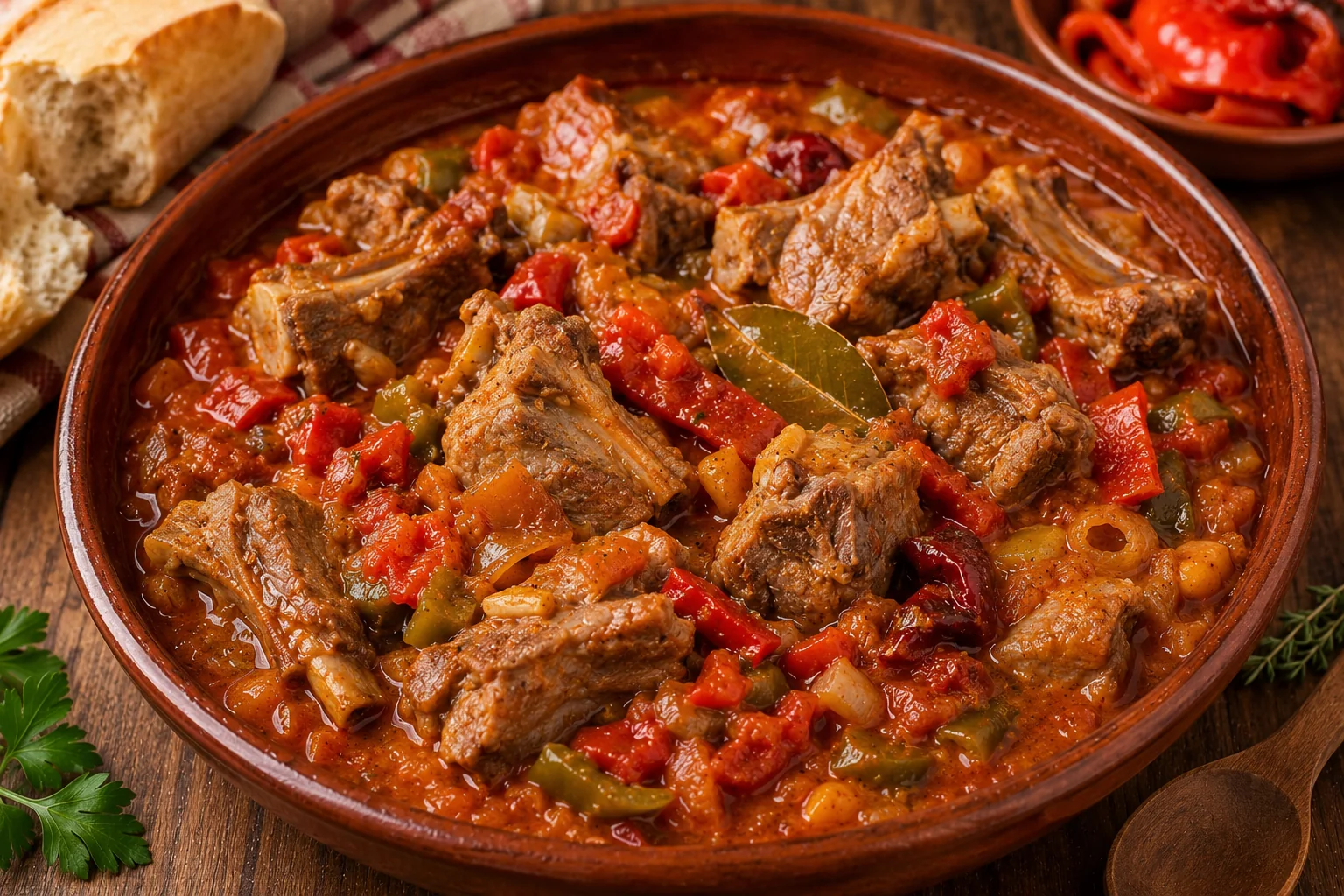 Cordero al chilindrón navarro