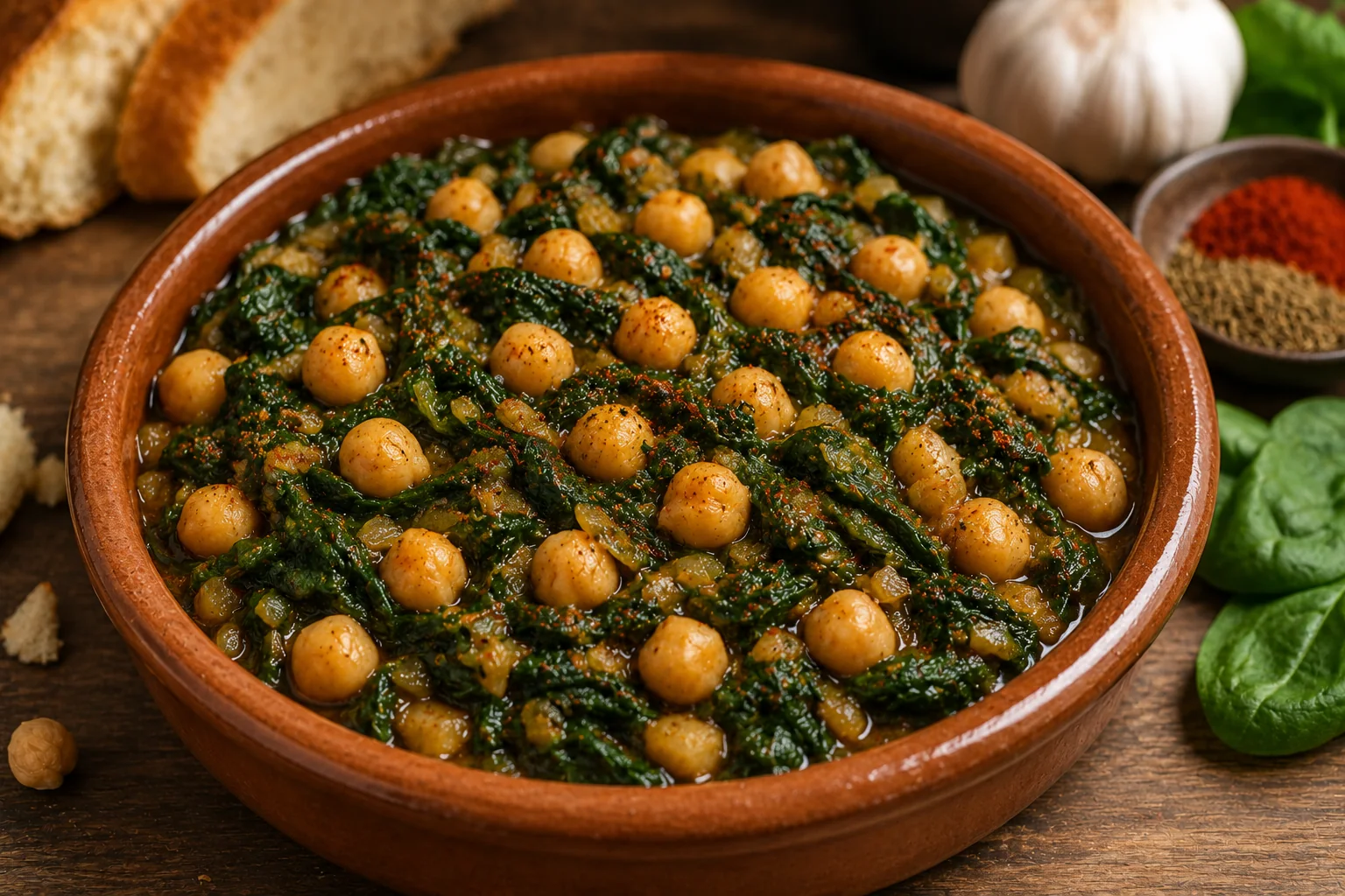 Espinacas con garbanzos sevillanas
