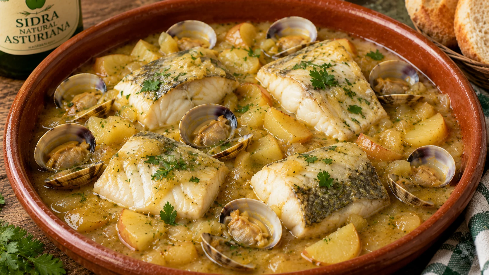Merluza a la sidra